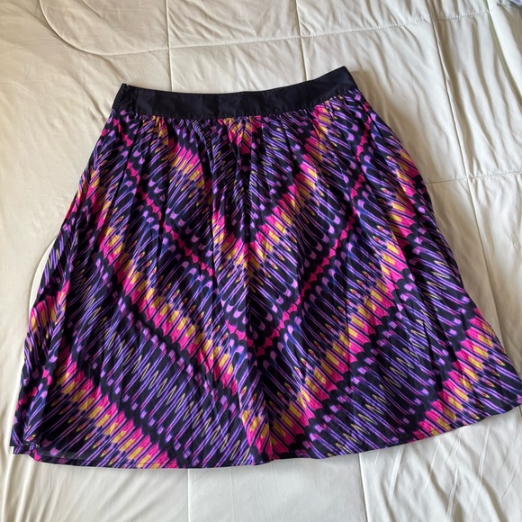 DKNYC Women’s Black Pink Purple Lime 100% Cotton Lined Flare Skirts Size 12 - Picture 6 of 6